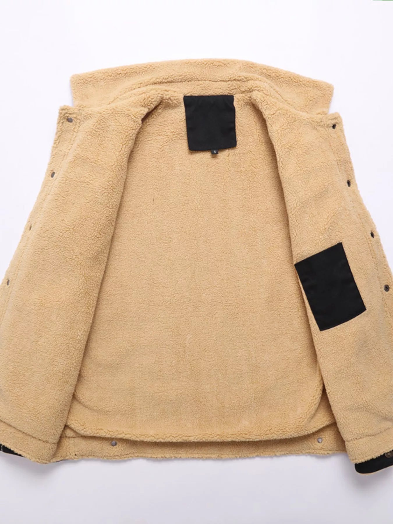 Men's Full Size Sherpa Lined Snap Down Jacket Plus Size - Luxé Lane