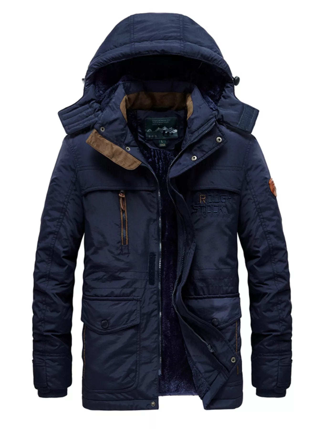 Men's Plus Size Zip Up Hooded Parka Coat - Luxé Lane