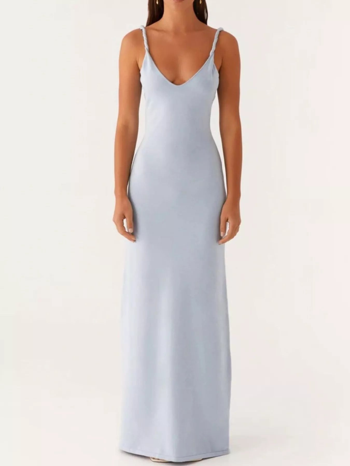 V - Neck Bodycon Maxi Dress - Luxé Lane