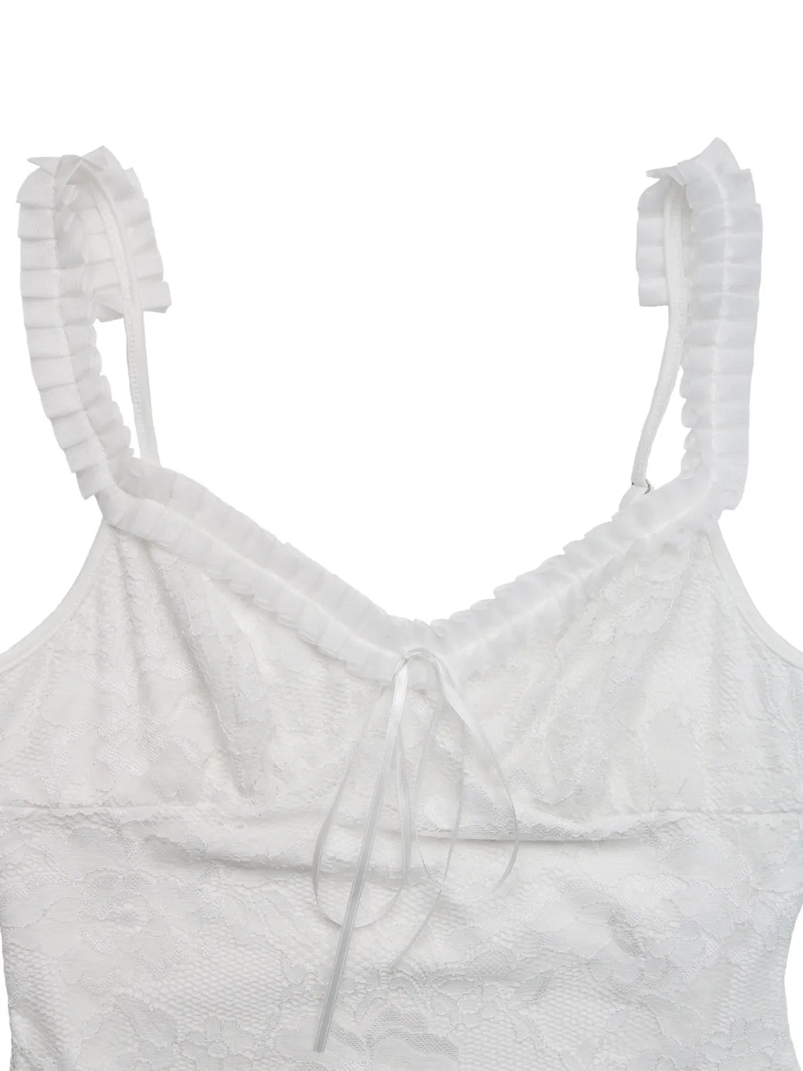 Lace Frill Strap Bodysuit - Luxe Lane Apparel