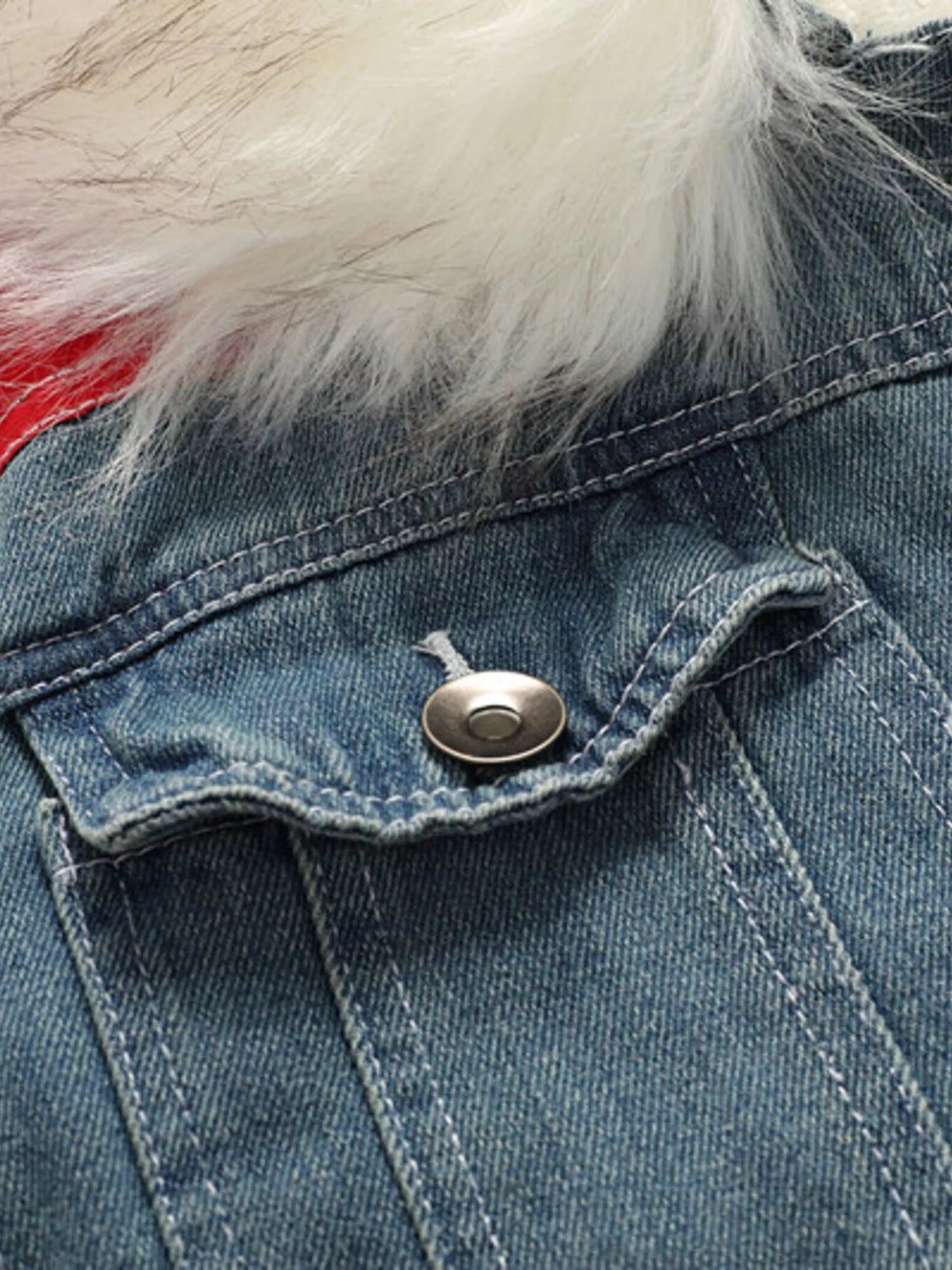 Men's Full Size Faux Fur Collar Denim Jacket Plus Size - Luxé Lane