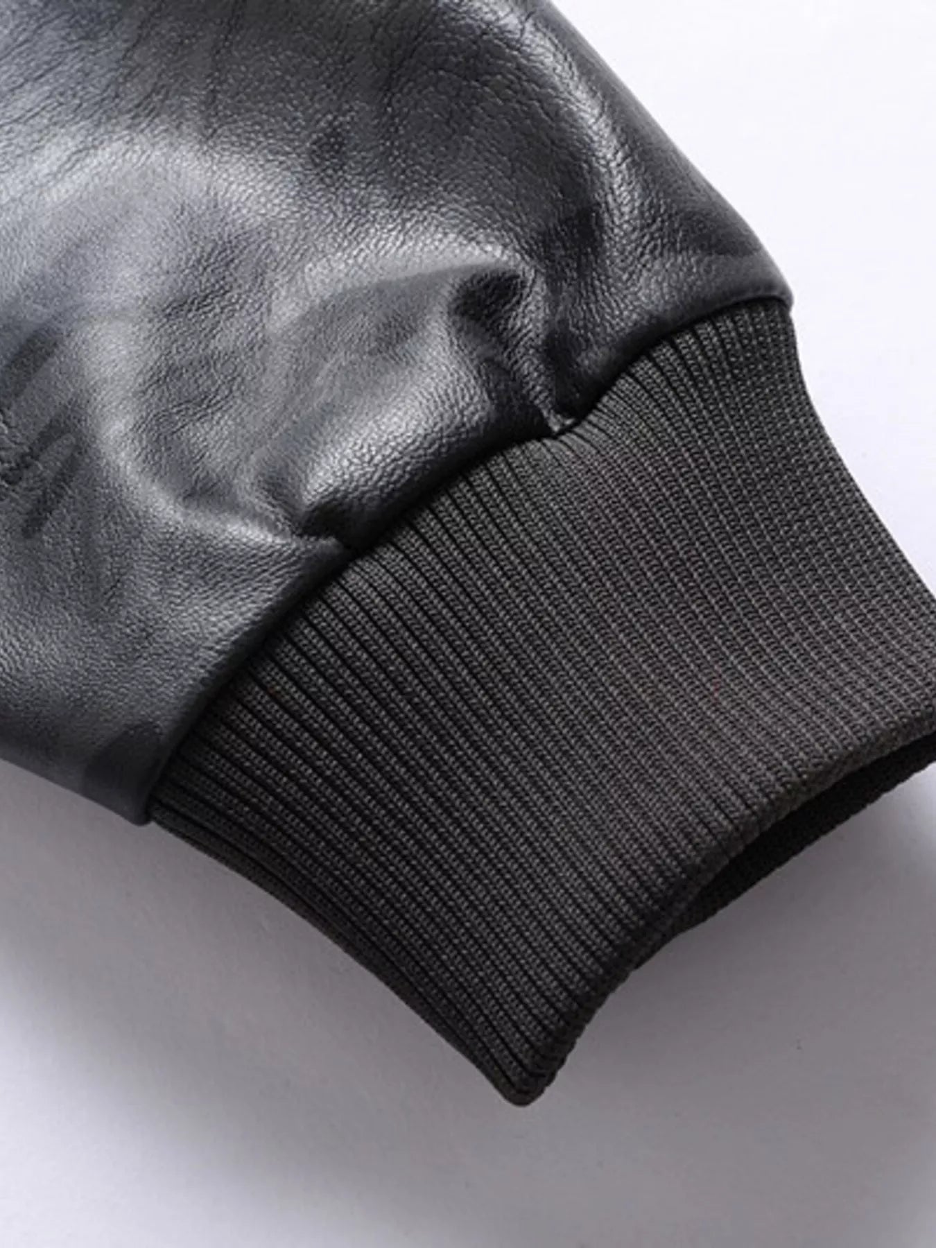 Men's Full Size Zip Up Camouflage Faux Leather Jacket Plus Size - Luxé Lane