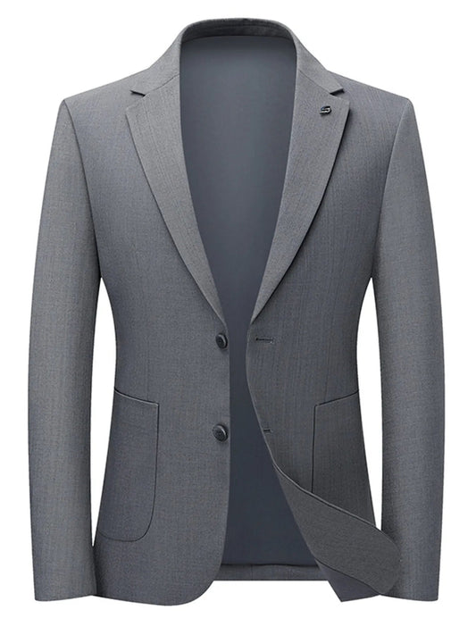Men's Lapel Collar Long Sleeve Blazer - Luxé Lane