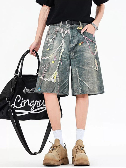 Men's Loose Fit Denim Shorts - Luxé Lane