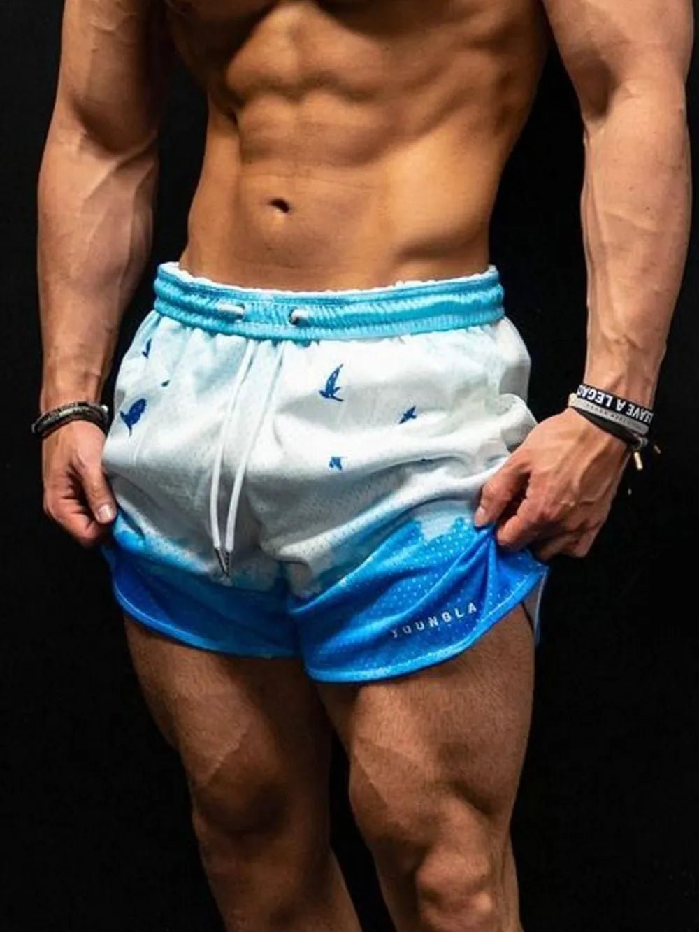 Men's Plus Size Drawstring Printed Shorts - Luxe Lane Apparel