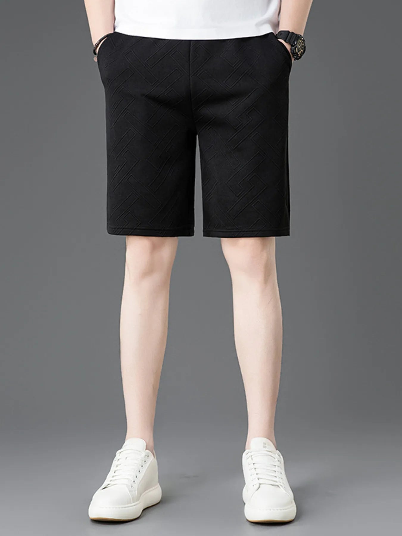 Men's Plus Size Drawstring Shorts with Pockets - Luxe Lane Apparel