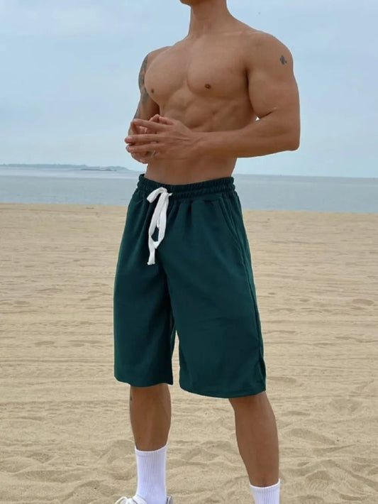 Men's Plus Size Drawstring Shorts with Pockets - Luxe Lane Apparel