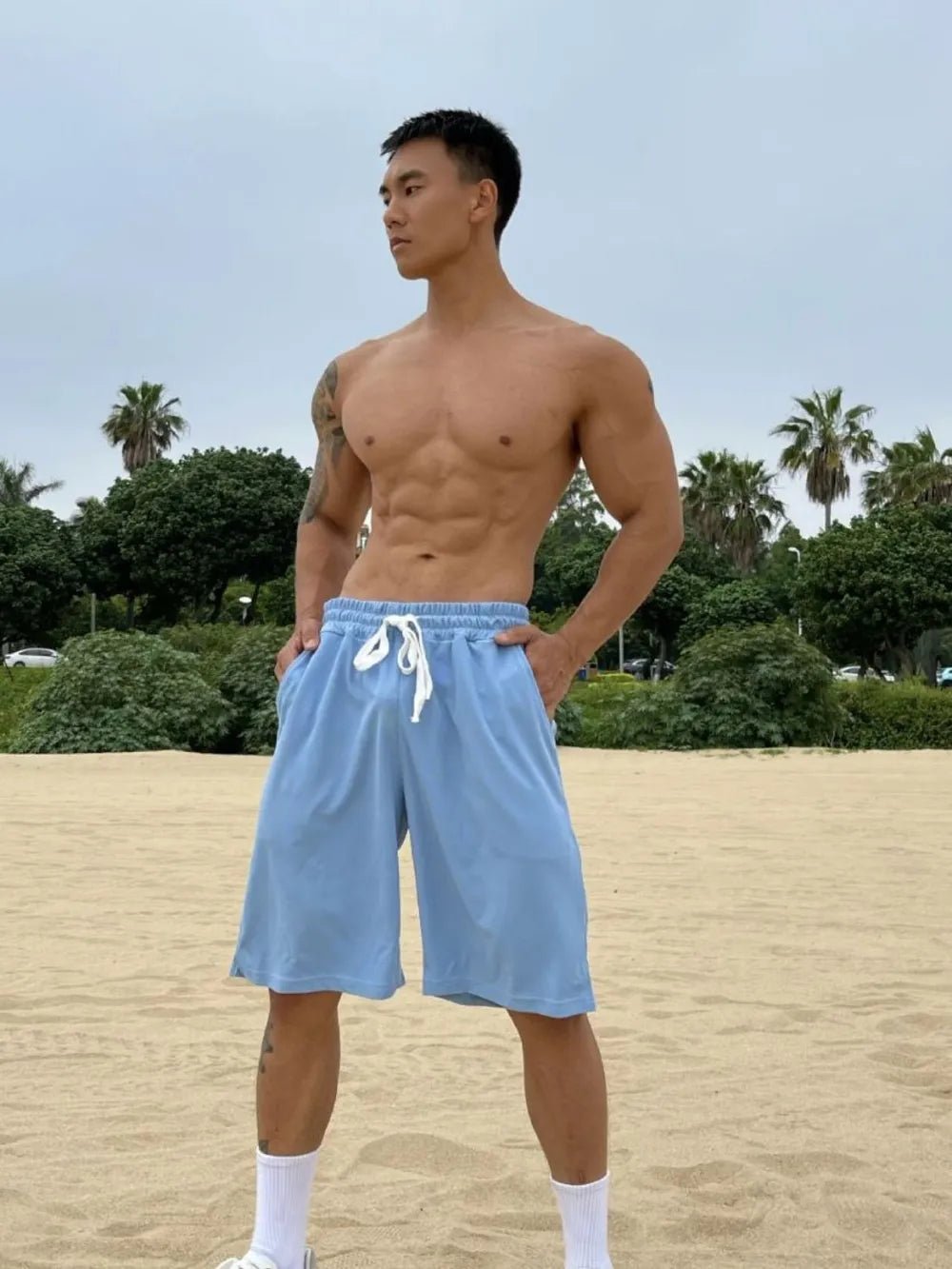 Men's Plus Size Drawstring Shorts with Pockets - Luxe Lane Apparel