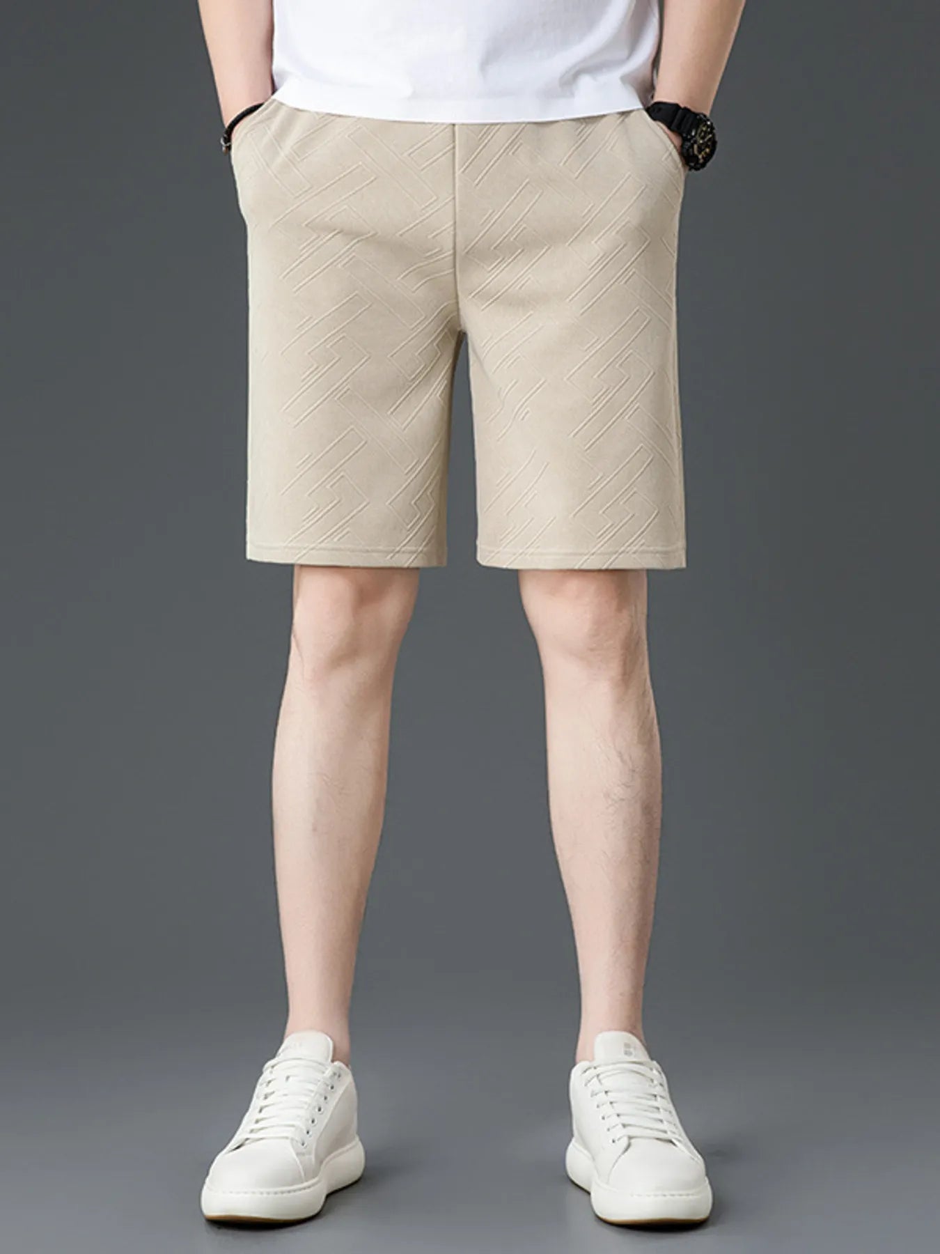 Men's Plus Size Drawstring Shorts with Pockets - Luxe Lane Apparel