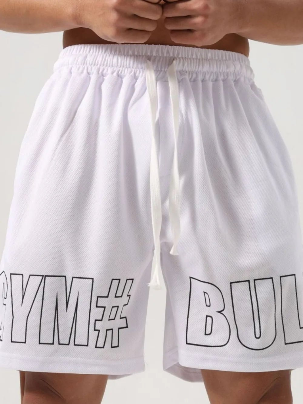 Men's Plus Size Letter Drawstring Shorts - Luxe Lane Apparel