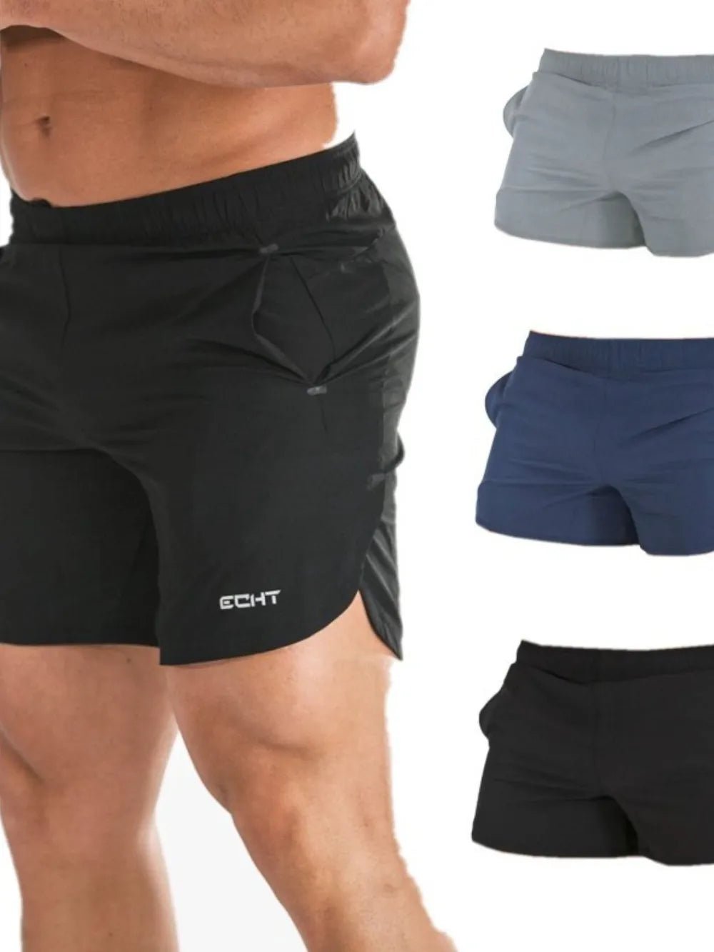 Men's Plus Size Quick - Dry Shorts with Pockets - Luxe Lane Apparel