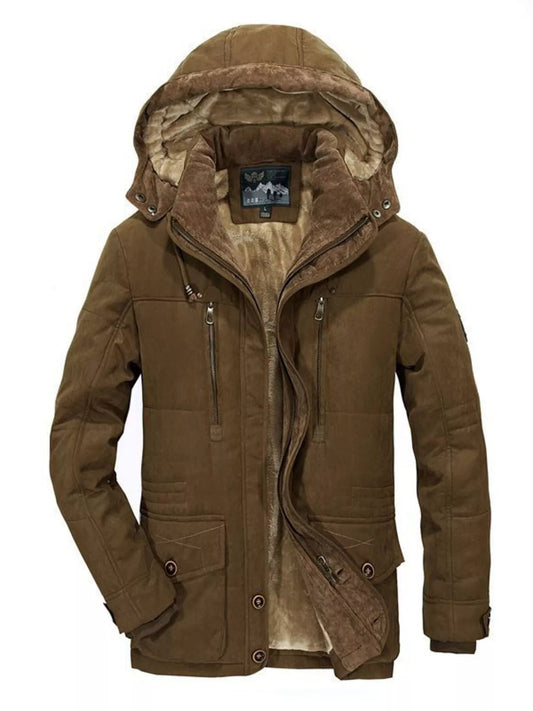 Men's Plus Size Winter Warm Hooded Parka Coat - Luxé Lane