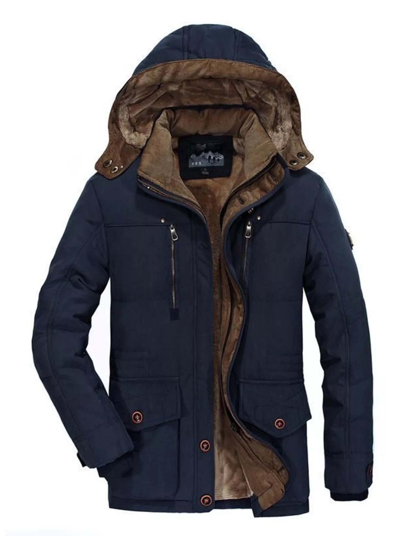 Men's Plus Size Winter Warm Hooded Parka Coat - Luxé Lane