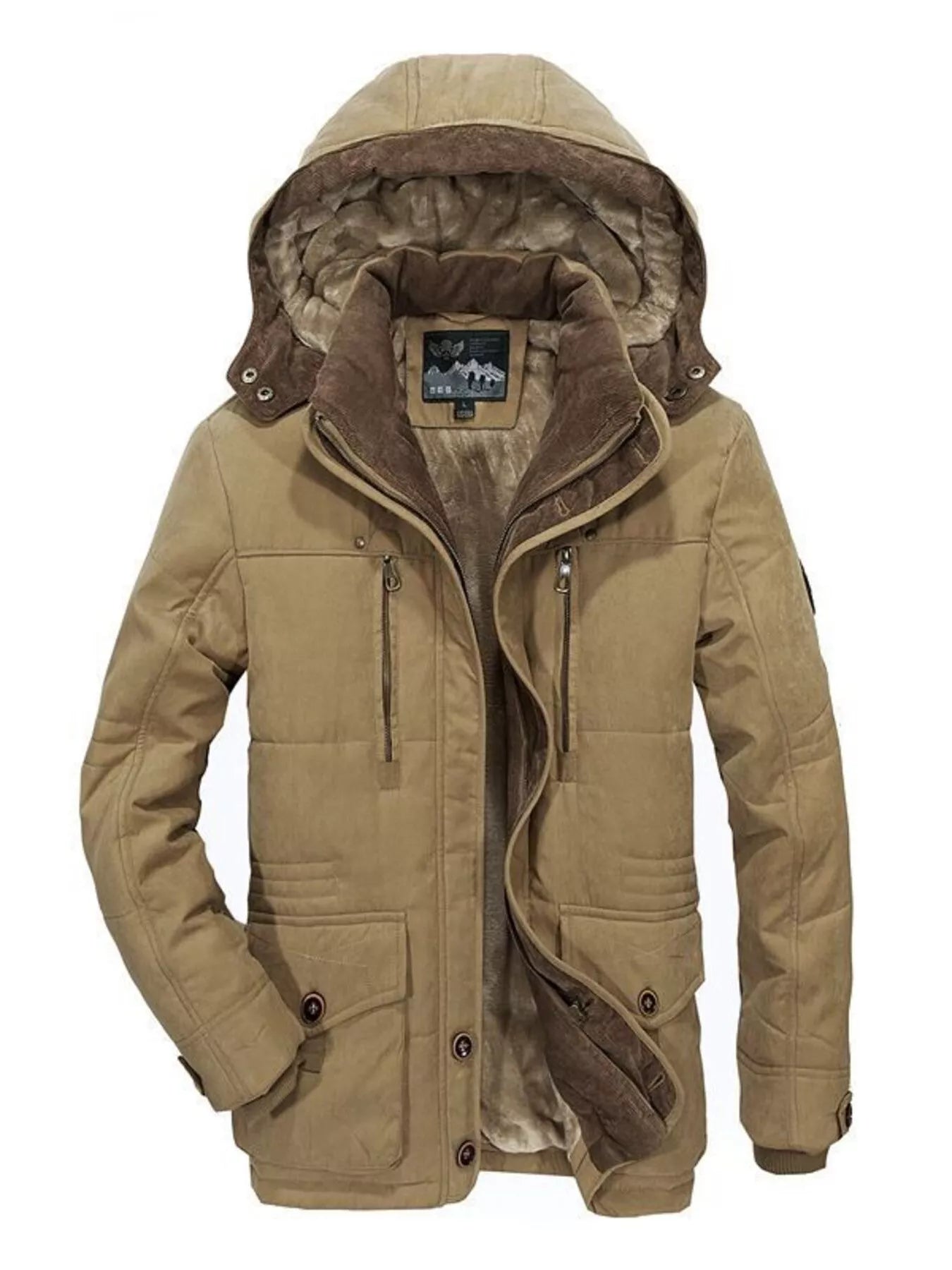 Men's Plus Size Winter Warm Hooded Parka Coat - Luxé Lane