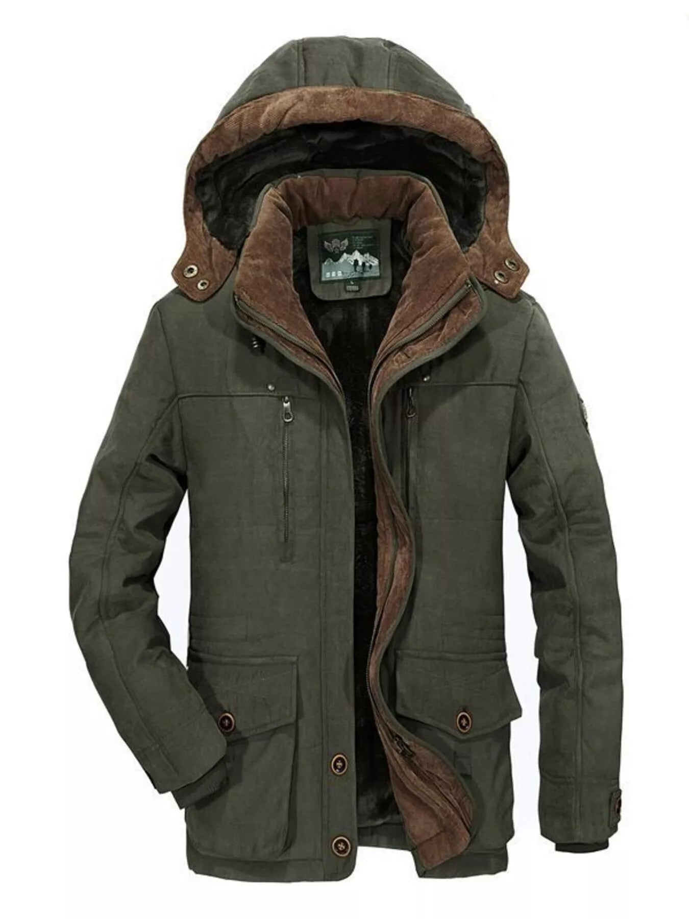 Men's Plus Size Winter Warm Hooded Parka Coat - Luxé Lane