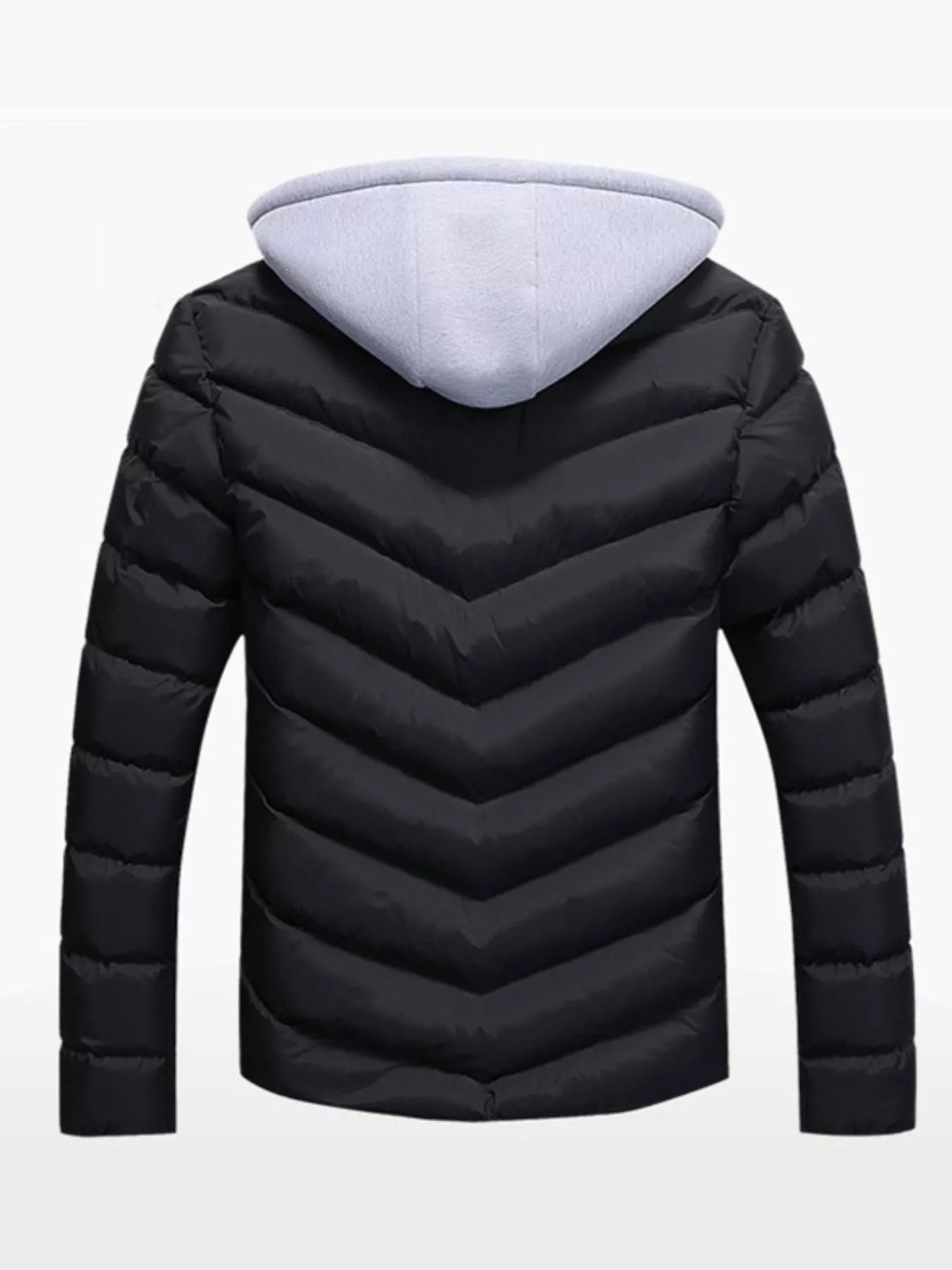 Men's Plus Size Zip Up Hooded Padded Puffer Jacket - Luxé Lane