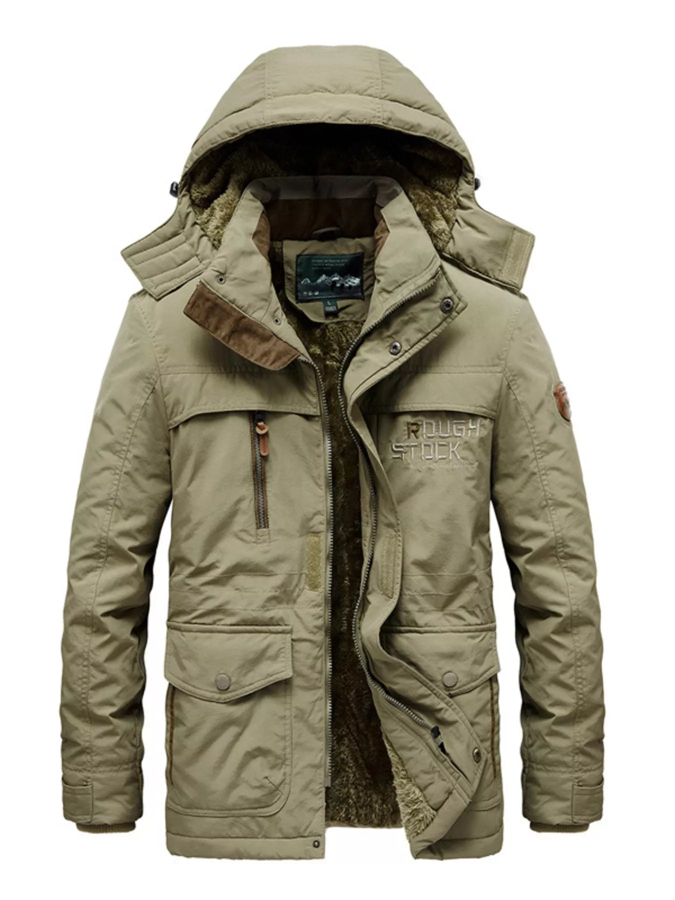 Men's Plus Size Zip Up Hooded Parka Coat - Luxé Lane