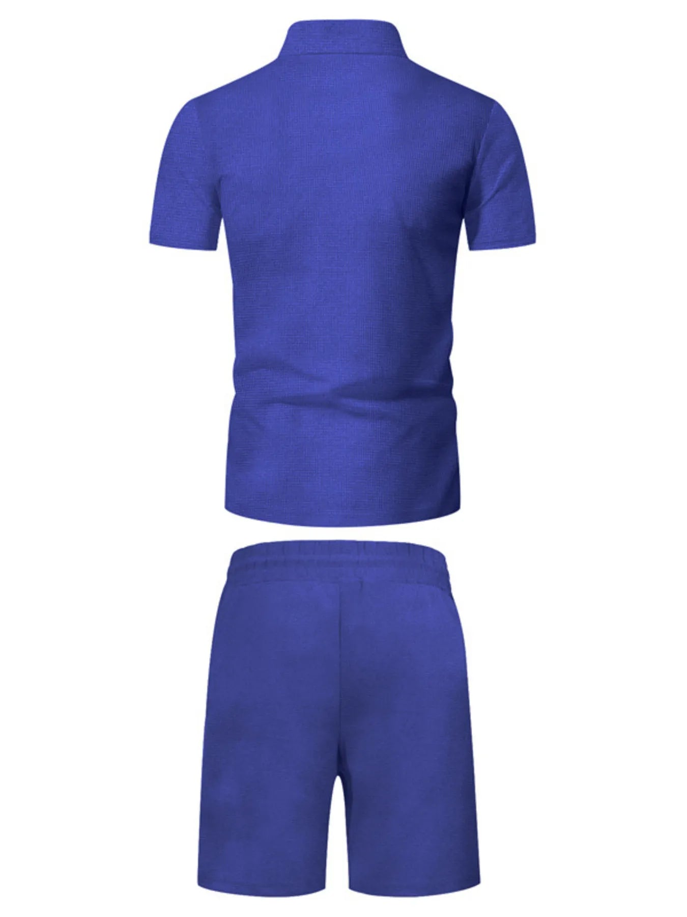 Men's Plus Size Zip Up Short Sleeve Top and Shorts Set - Luxé Lane