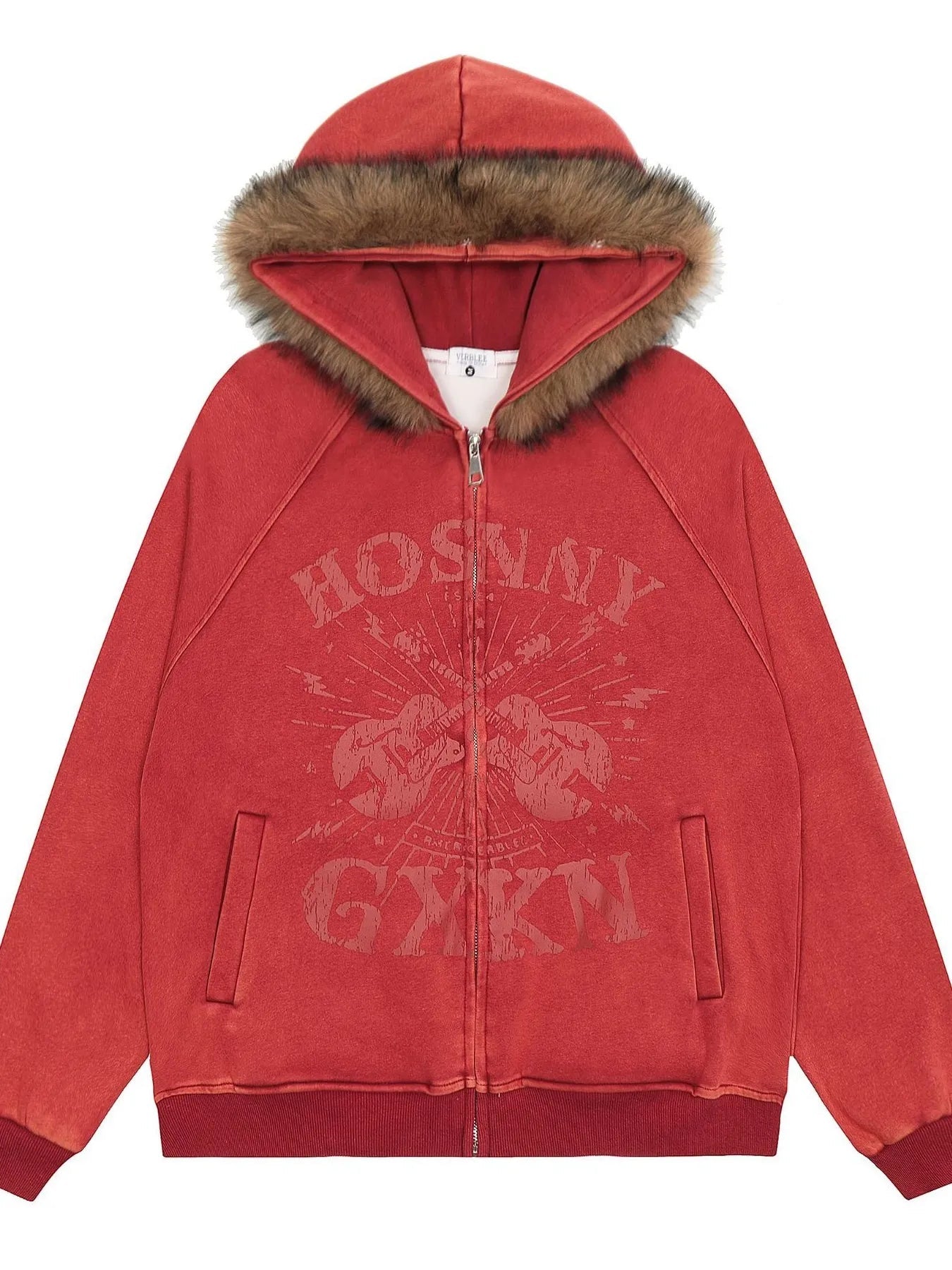 Men's Zip - Up Hoodie with Faux Fur Trim - Luxé Lane