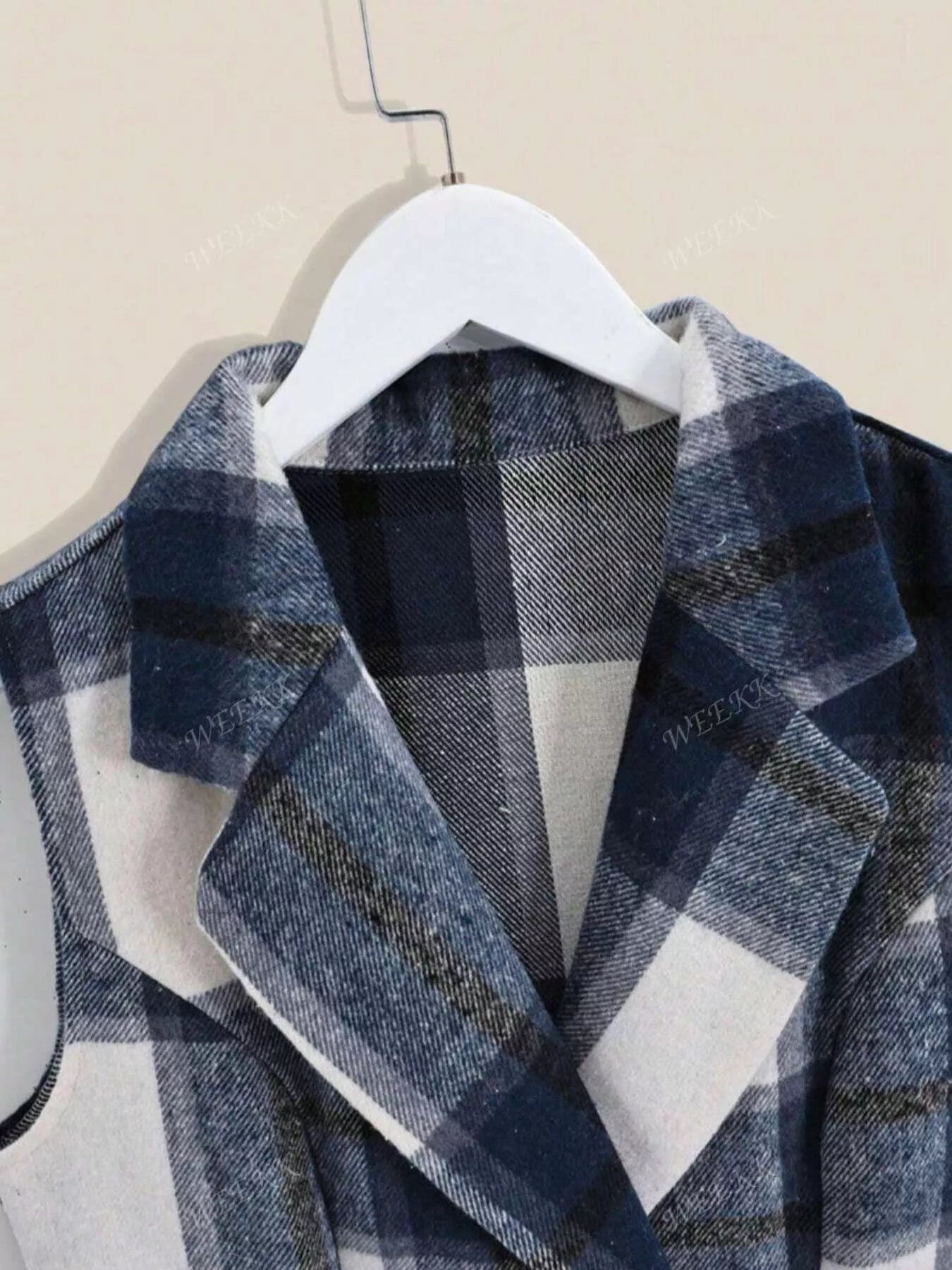 Plaid Double - Breasted Sleeveless Blazer Dress - Luxé Lane