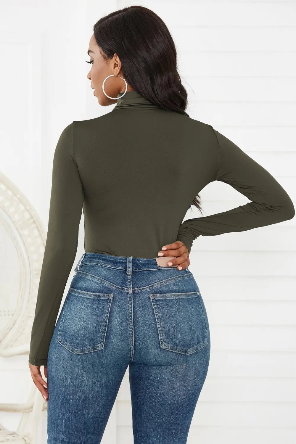 Turtleneck Long Sleeve Bodysuit - Luxe Lane Apparel