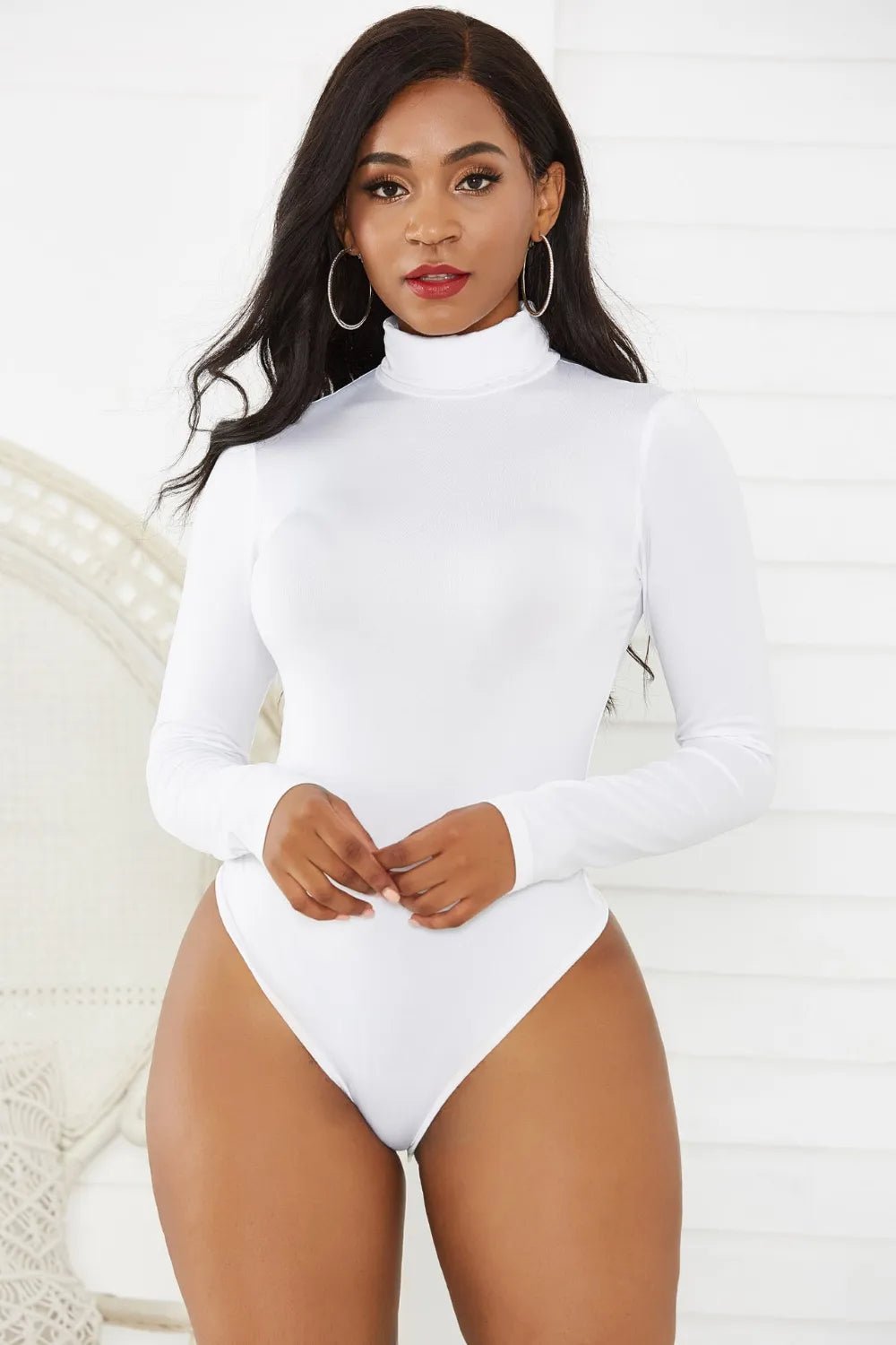 Turtleneck Long Sleeve Bodysuit - Luxe Lane Apparel
