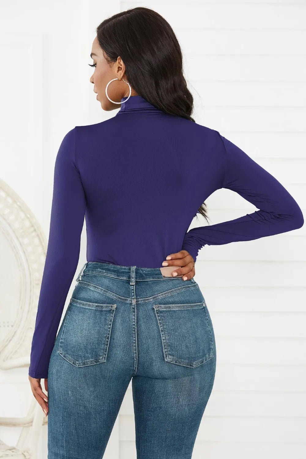 Turtleneck Long Sleeve Bodysuit - Luxe Lane Apparel