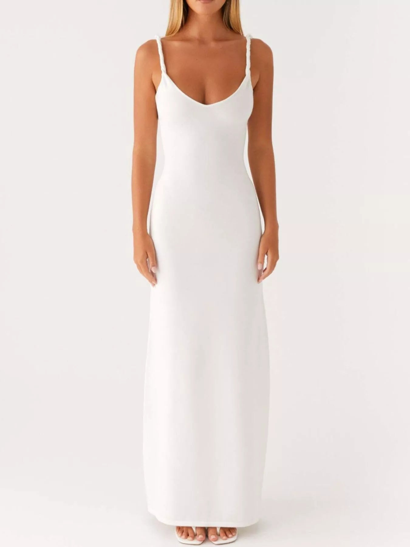V - Neck Bodycon Maxi Dress - Luxé Lane